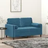 2-Sitzer-Sofa mit Zierkissen Blau 120 cm Samt Produktbild-Vorschau 2
