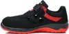A side view of a black and red safety sandal. Produktbild-Vorschau