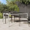 vidaXL Gartentisch 150x90x75 cm Gehärtetes Glas Poly Rattan Produktbild-Vorschau 8