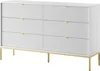 A white dresser with gold legs and gold drawer pulls is shown against a white background. Náhľad obrázku produktu