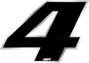 Sticker Rennnummer für Motorrad "4" schwarz 100 x 130 mm Produktbild-Vorschau 1