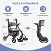 ELONEO 2in1 Rollstuhl Rollator faltbar und leicht mit Sitz, Produktbild-Vorschau 7
