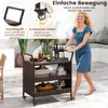COSTWAY Servierwagen Polyrattan, Küchenwagen mit 3 Ablagen, Produktbild-Vorschau 7