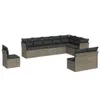 10-tlg. Garten-Sofagarnitur mit Kissen Grau Poly Rattan Produktbild-Vorschau 1