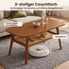 KOMFOTTEU 2-stöckiger Couchtisch mit Rattanablage & Produktbild-Vorschau 6