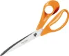A pair of orange-handled Fiskars scissors on a white background. Podgląd zdjęcia produktu