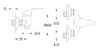 Technical drawing of a shower faucet with dimensions and connection sizes. Anteprima dell’immagine prodotto