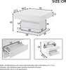 Diagrams and dimensions of a white coffee table. Produktbild-Vorschau