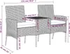 vidaXL 2-Sitzer-Gartensofa mit Teetisch Poly Rattan Produktbild-Vorschau 10