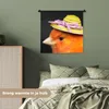 MuchoWow® Wandteppich Wandbehang Vogel - Hut - Orange 60x60 Produktbild-Vorschau 4