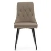 A single beige upholstered dining chair with a diamond-stitched back and black legs is shown from the front against a white background. Produktbild-Vorschau