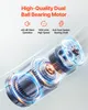 A close-up illustration of a dual ball bearing motor with glowing blue and orange energy rings, highlighting its components and features. Podgląd zdjęcia produktu