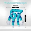 A plush toy with dimensions indicated by text overlays. Produktbild-Vorschau