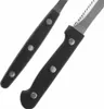 Close-up view of two knife handles and blades. Voir les images du produit