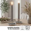 LED Stabkerzen Echtwachs grau, taupe 2 Stück, Timer & Produktbild-Vorschau 5