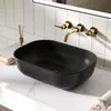 Schwarzes Keramik Aufbauwaschbecken rechteckig 50 × 40 × Produktbild-Vorschau 1