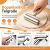 Doppel‑Teigroller aus Edelstahl, Teigwalze zum Ausrollen Produktbild-Vorschau 6