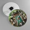 Wanduhr - Rund - Glasuhr - Tor Tür Grün - 30x30cm - Produktbild-Vorschau 2
