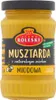 A jar of mustard with a label. Náhľad obrázku produktu