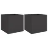 vidaXL Pflanzkübel 2 Stk. Schwarz 42x40x39 cm Stahl Produktbild-Vorschau 1