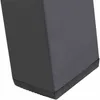 A close-up view of the bottom corner of a dark gray furniture leg with a black rubber foot. Produktbild-Vorschau