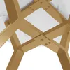 A close-up view of the underside of a table, showing the golden metal legs and white marble-patterned tabletop. Podgląd zdjęcia produktu