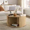FABATO Runder Couchtisch mit Liftfunktion, geriffelter Produktbild-Vorschau 10