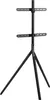 A black tripod TV stand with two mounting brackets. Podgląd zdjęcia produktu