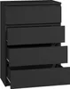 A black four-drawer chest of drawers against a white background. Produktbild-Vorschau