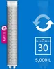 A product image showing a shower filter with marketing graphics indicating its features and benefits. Náhľad obrázku produktu