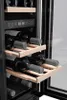 Close-up of a wine cooler with bottles on shelves. Produktbild-Vorschau