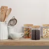 Bocaux de conservation Relaxdays avec couvercle en bambou, Voir les images du produit 2