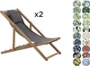 BELIANI Liegestuhl 2er Set Dunkelbraun u. Dunkelgrau Produktbild-Vorschau 4