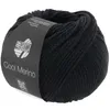 A ball of black yarn with a label. Produktbild-Vorschau