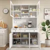 Merax Buffetschrank Hochschrank mit Glastüren und Produktbild-Vorschau 2