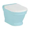 A light blue wall-mounted toilet seat with a white lid, shown against a white background. Anteprima dell’immagine prodotto
