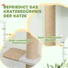 A diagrammatic illustration of a cat tree with text highlighting its features. Náhled obrázku produktu