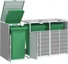 vidaXL Mülltonnenbox für 3 Tonnen Grau 216x81x115 cm Stahl Produktbild-Vorschau 2