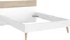 Lit adulte - AALBORG - 140 x 190 cm - Blanc / Chêne - Voir les images du produit 5