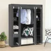 WYCTIN DIY Kleiderschrank mit Stangen Stoffschrank mit Tür Produktbild-Vorschau 1
