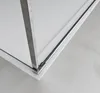 Close-up of a shower cabin corner with a metal frame and a black sealing strip. Produktbild-Vorschau