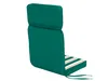 A teal and striped cushion for a high-backed chair, shown against a white background. Produktbild-Vorschau
