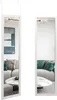 Two full-length mirrors are shown, one hanging from hooks over a door and the other standing independently. Both mirrors reflect a living room scene with a sofa, coffee table, and artwork. Produktbild-Vorschau