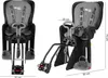 Two views of a child bicycle seat, one front-facing and one side-facing, with dimensions indicated. Náhled obrázku produktu