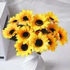 1 Bouquet 7 Köpfe Künstliche Sonnenblume Kunstseidenblumen Produktbild-Vorschau 2