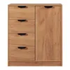 A wooden chest of drawers with one door, shown against a white background. Náhled obrázku produktu