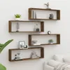 vidaXL Nástenné police 4 ks Údený dub 100x15x30 cm odvodený Náhľad obrázku produktu 2