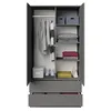 BEAUTYSOFA | Drehtürenschrank LOOK Graphit - Kleiderschrank Produktbild-Vorschau 3