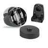 The image shows the disassembled parts of a motion detector, including the battery compartment, the base, and a mounting bracket. Produktbild-Vorschau