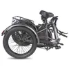 A gray electric tricycle for adults is shown against a white background. Podgląd zdjęcia produktu